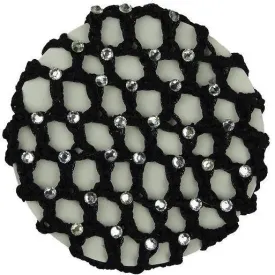 Hamag Diamante Encrusted Crocheted Ribbon Hair Net