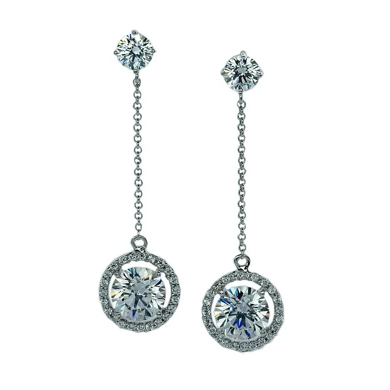 Ida Round Borderset Drop Earrings