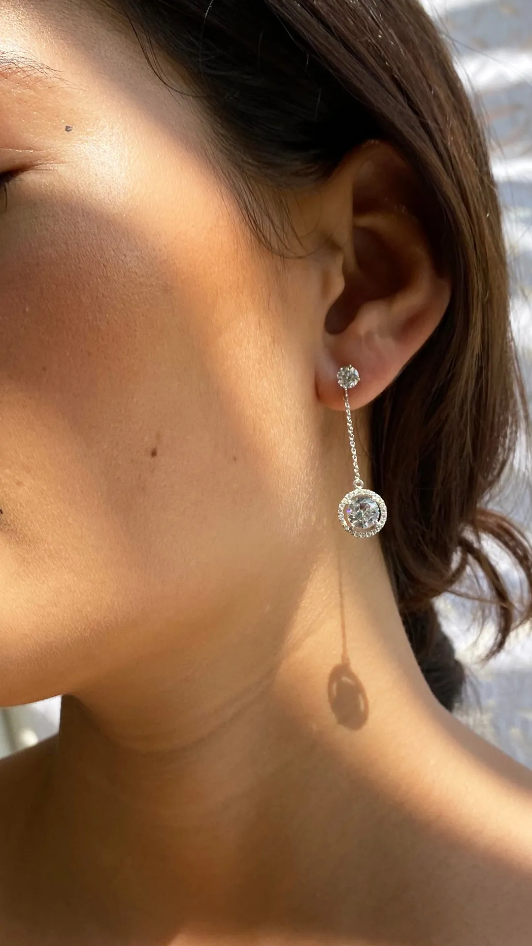 Ida Round Borderset Drop Earrings