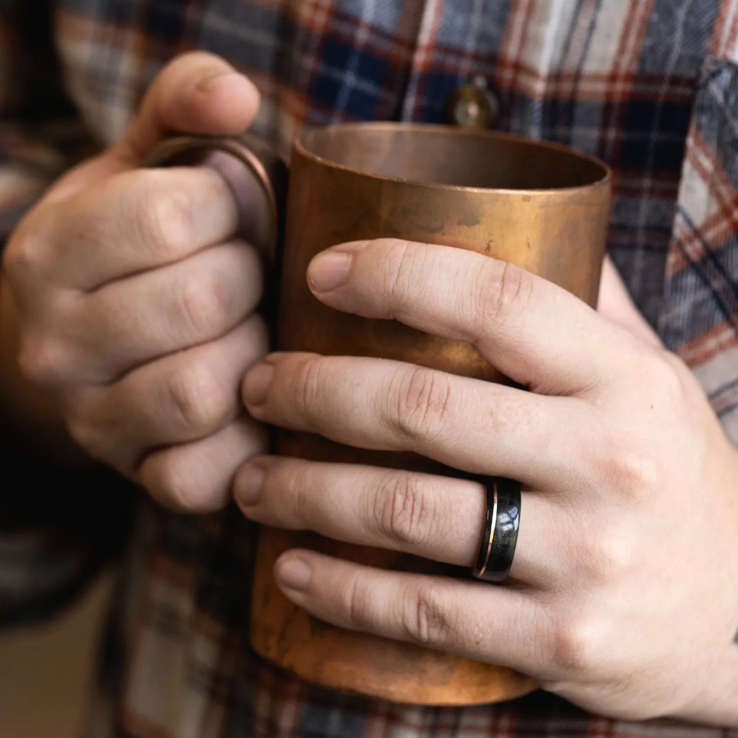 (In-Stock) The Old Fashioned Ring - 14k Rose Gold Inlay - Size 6 | 7mm Wide