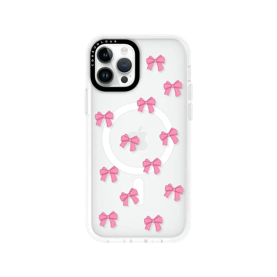 iPhone 12 Pro Pink Ribbon Bow Mini Phone Case MagSafe Compatible