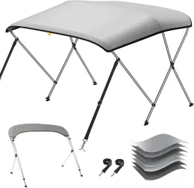 KAKIT 3 Bow Bimini Top for Boats, Heavy Duty 7 Layers 1200D Oxford Boat Canopy with Support Poles & Storage Boot
