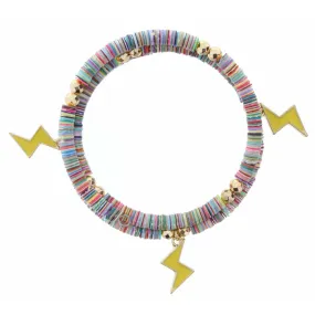 KIDS MULTI SEQUIN WRAP WITH LIGHTNING BOLT CHARMS BRACELET