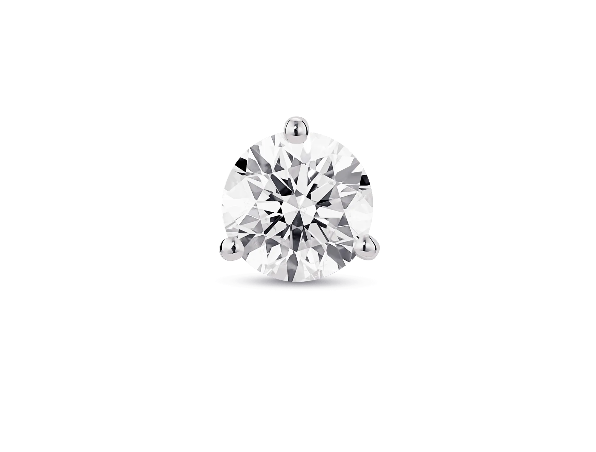 Lab-Grown Diamond 1ct. Round Brilliant Solitaire 14k Gold Stud | White