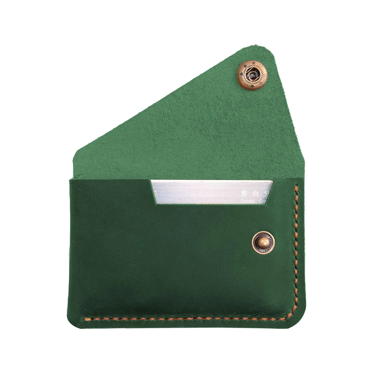 Leather Card Holder, Credit Card Wallet, Front Pocket Wallet, Slim Wallet, Cardholder Wallet, Credit Card Holder, Minimalist Wallet, Fathers Day Gift (Green)