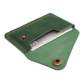Leather Card Holder, Credit Card Wallet, Front Pocket Wallet, Slim Wallet, Cardholder Wallet, Credit Card Holder, Minimalist Wallet, Fathers Day Gift (Green)