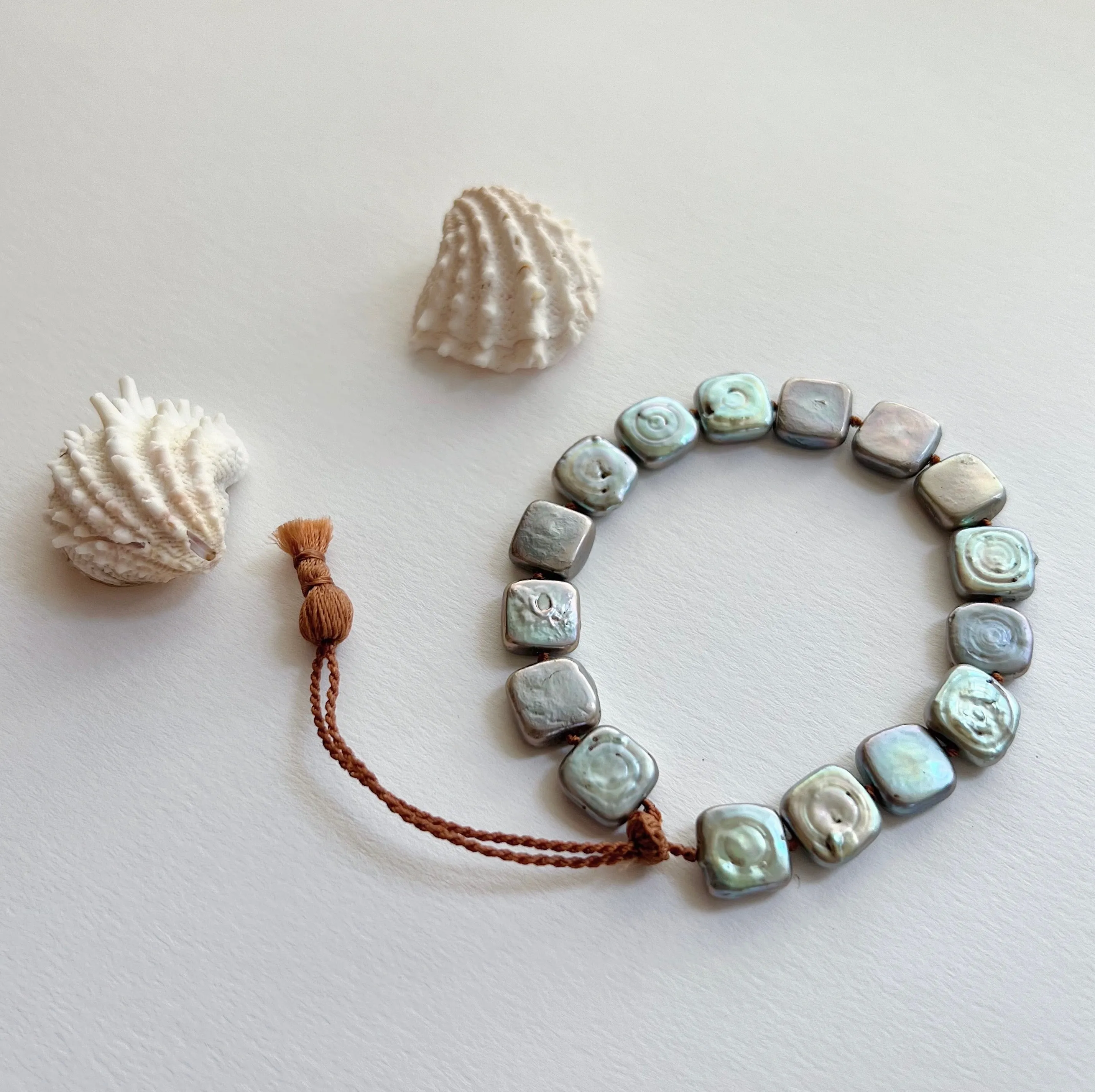 Lena Skadegard | Grey Square Pearl Bracelet