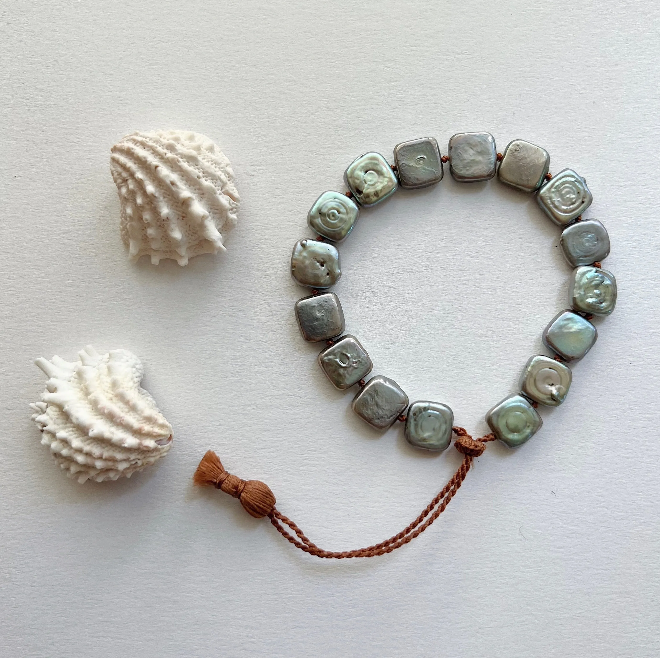 Lena Skadegard | Grey Square Pearl Bracelet