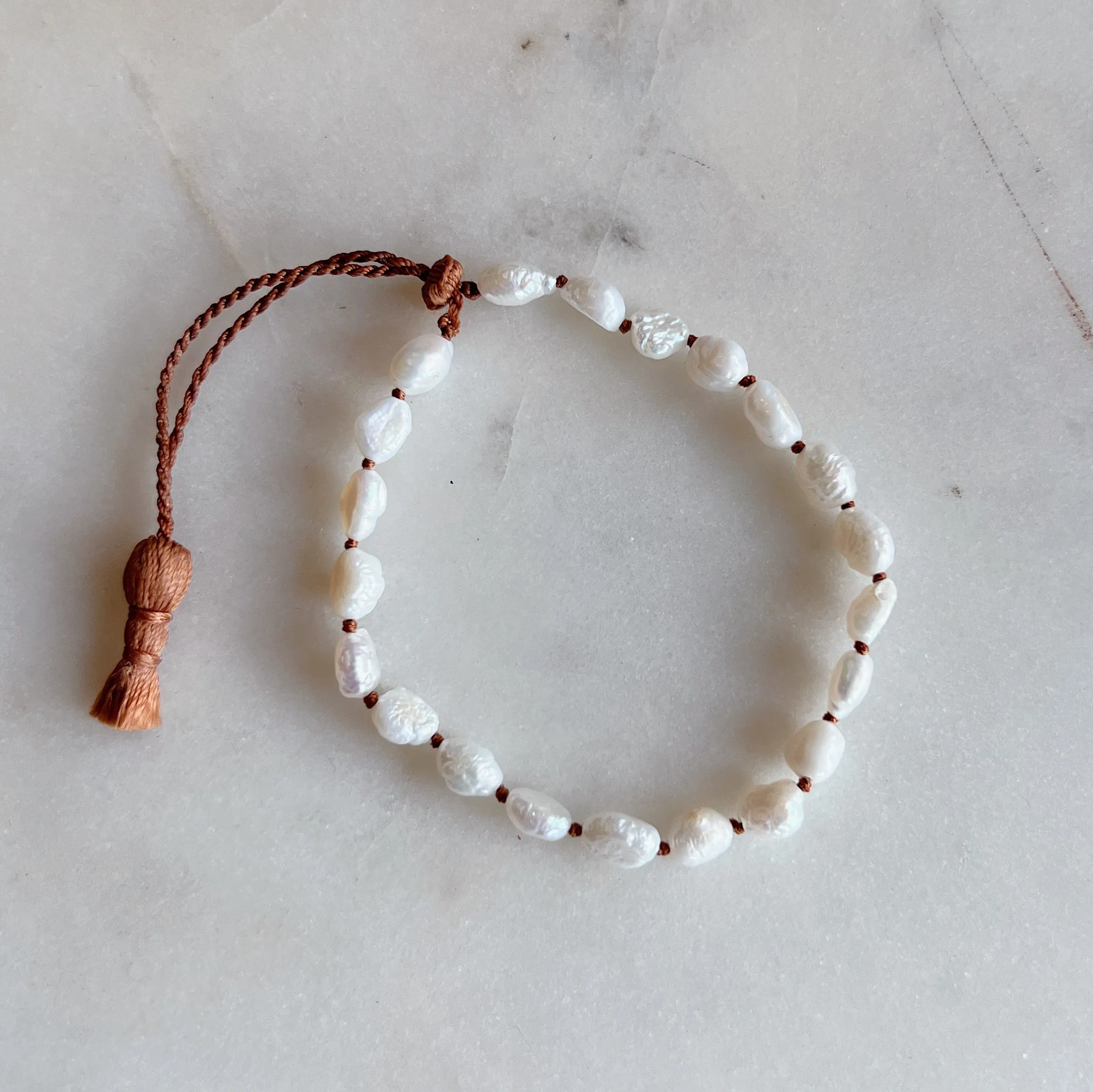 Lena Skadegard | Medium Organic Pearl Tassel Bracelet