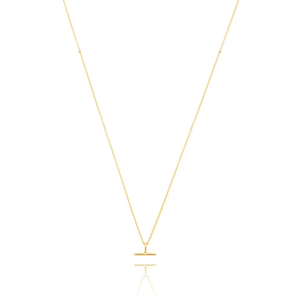 Linda Tahija Mini T-Bar Necklace, Gold