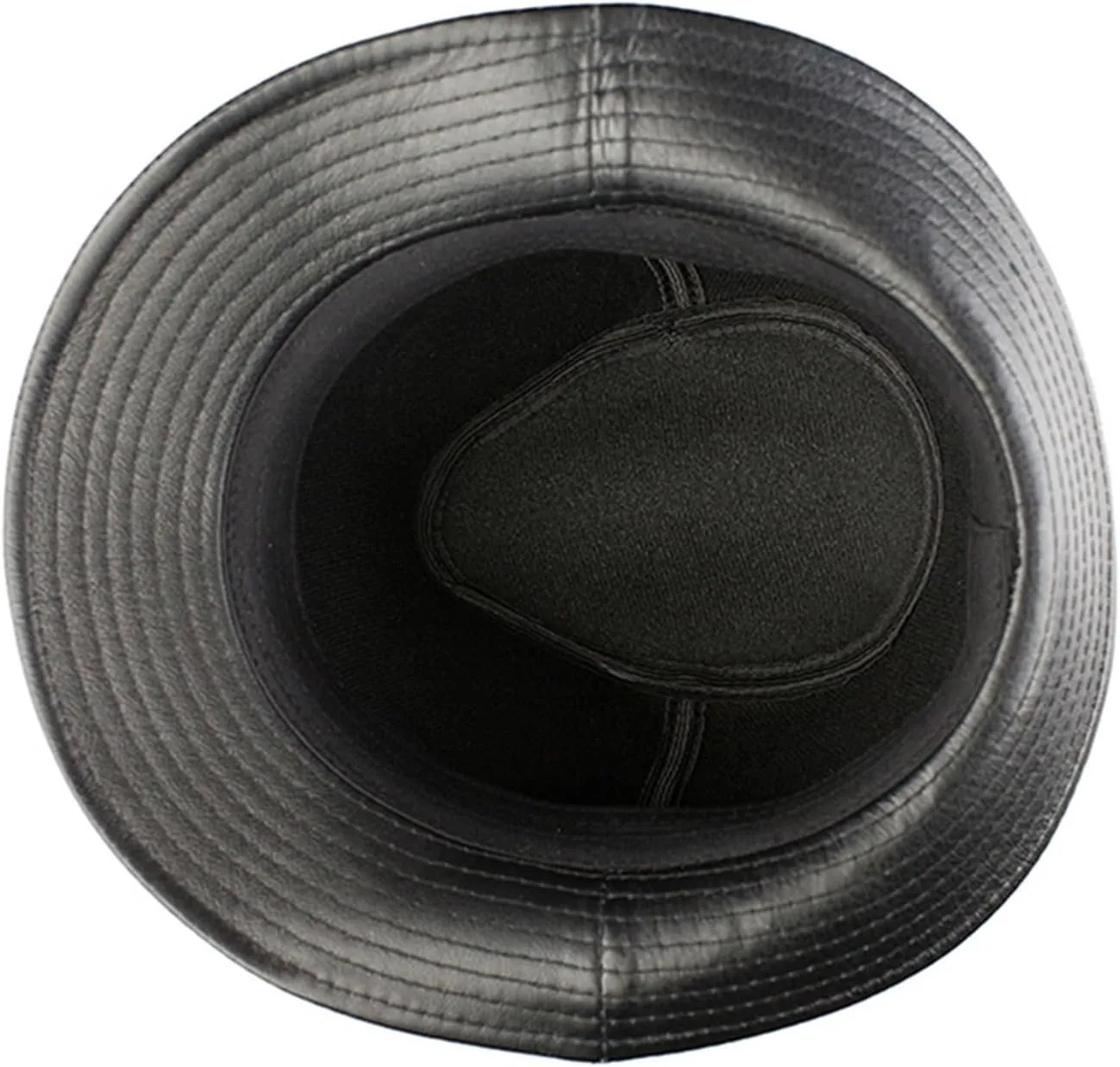 Man Genuine Leather Jazz Fedora Gentleman Cow Skin Short Brim Black Brown Hip Pop Fitted Top Hat Male Shows Topper