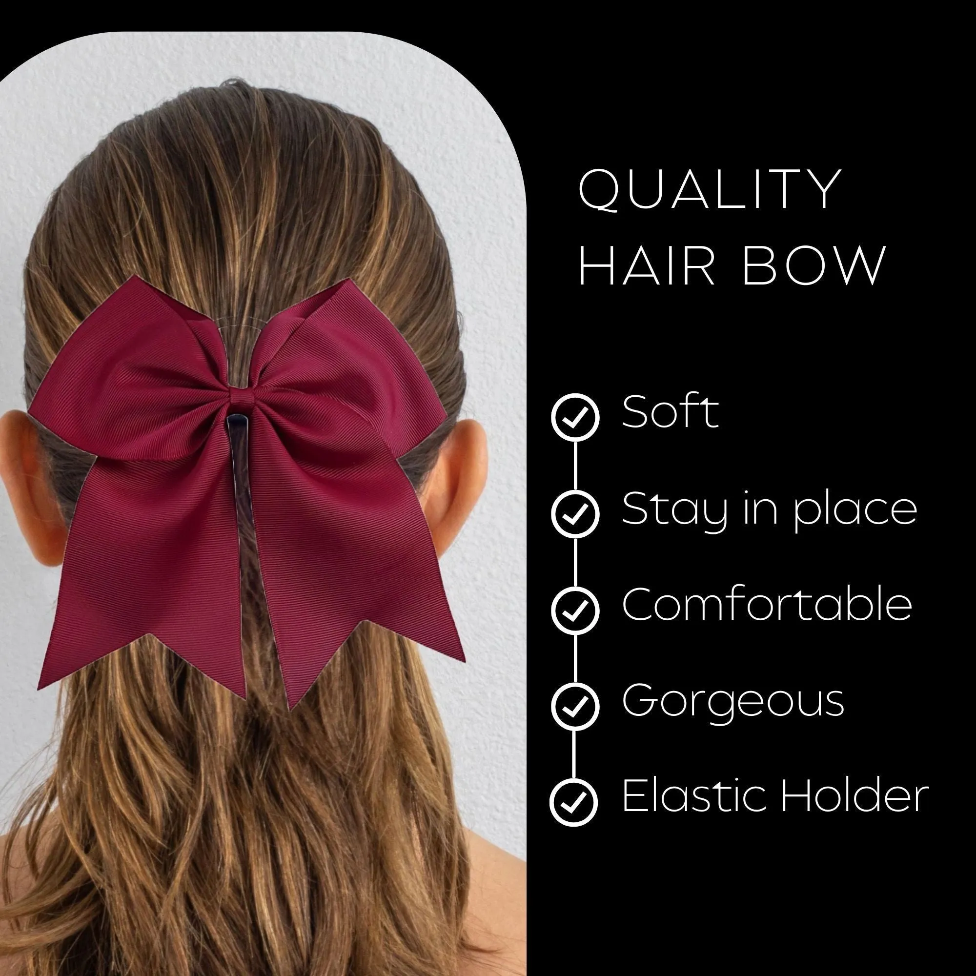 Maroon Cheer Bows - 10 Pack