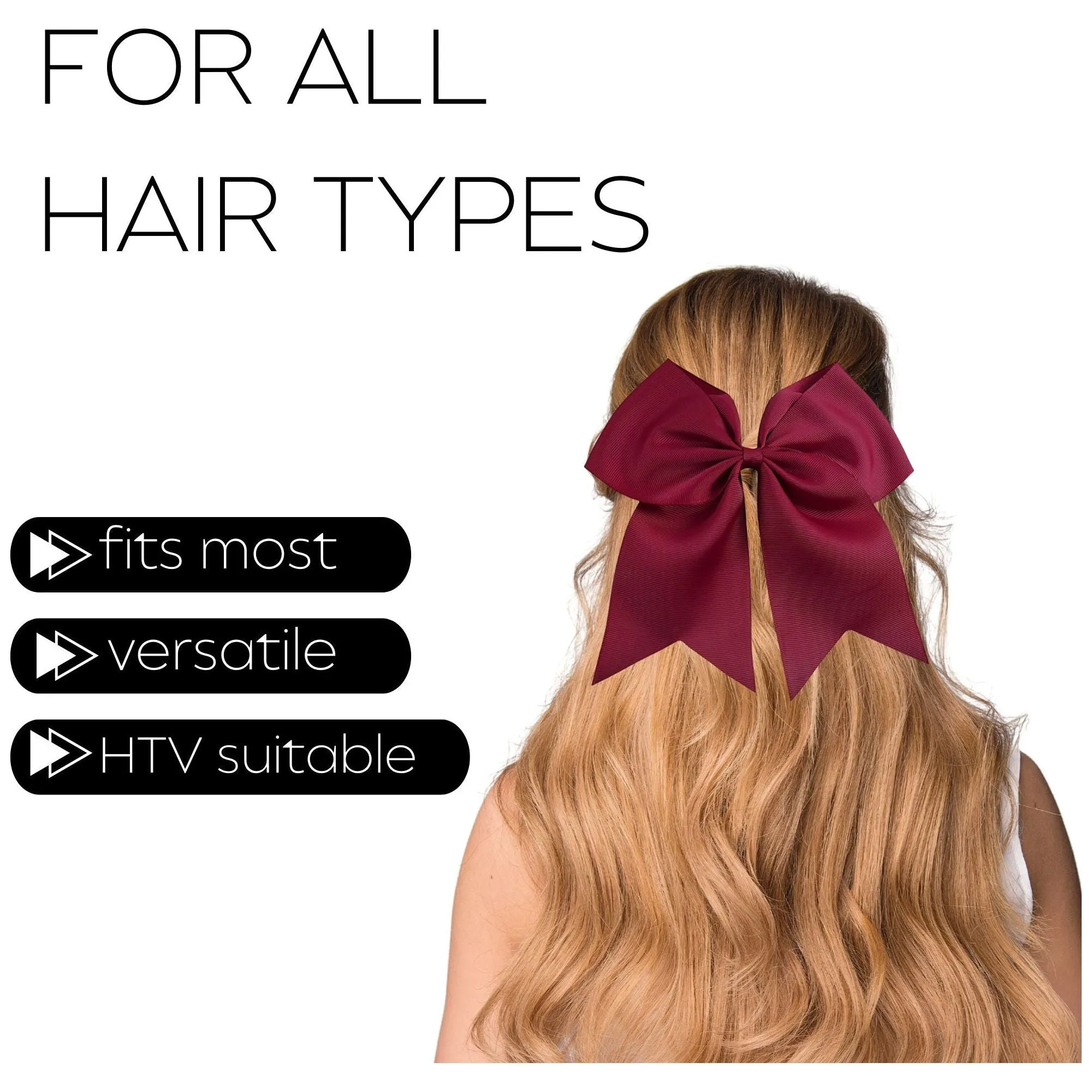Maroon Cheer Bows - 10 Pack
