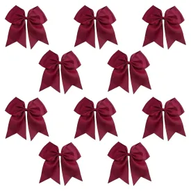 Maroon Cheer Bows - 10 Pack