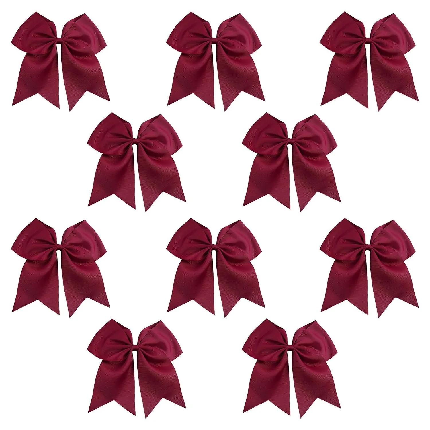 Maroon Cheer Bows - 10 Pack