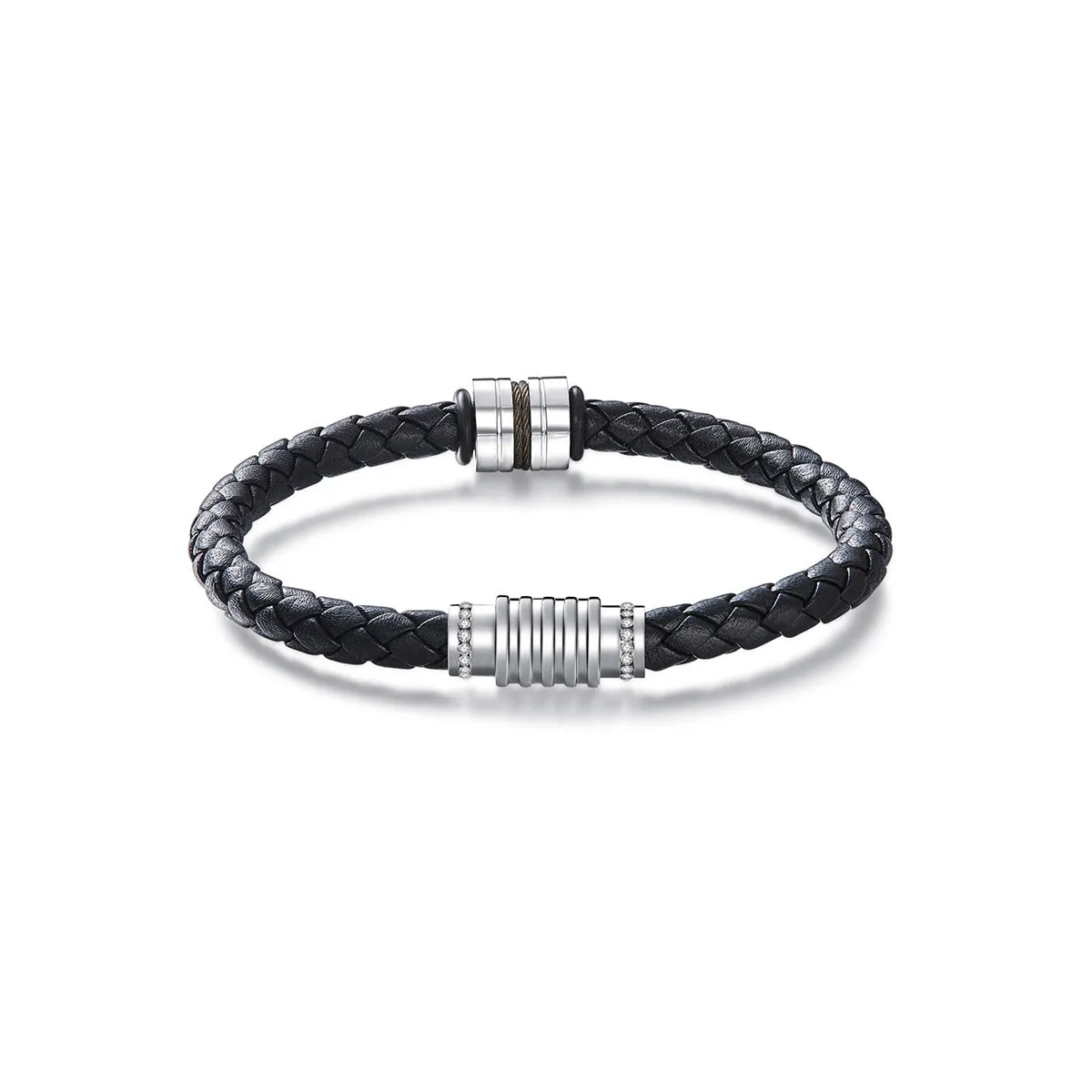 Men's Leather Spoke Bracelet