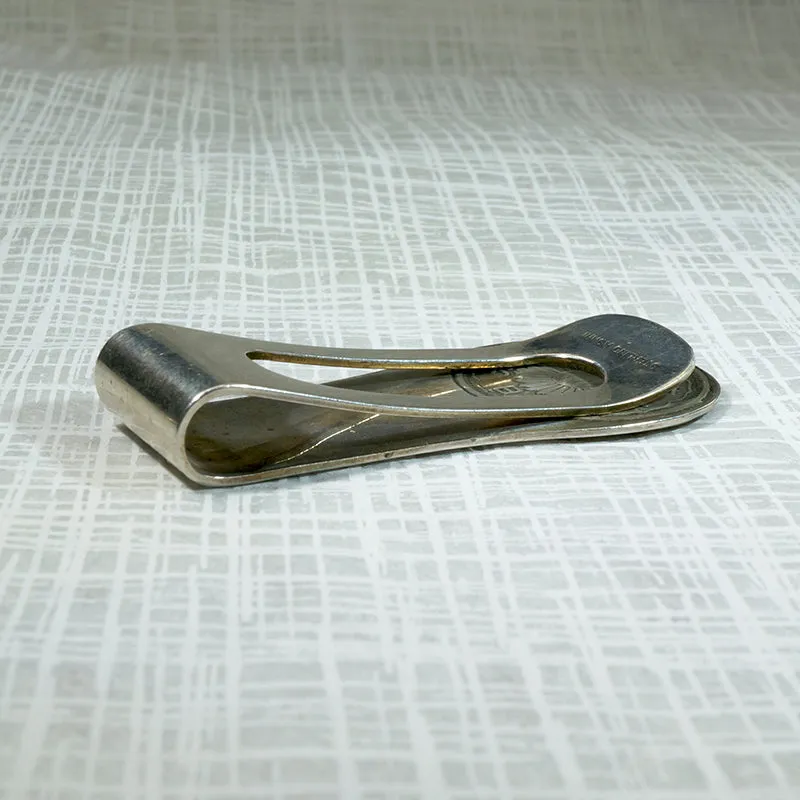 Mid-Century Sterling Money Clip with 50 Sen Piece