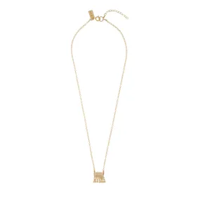 Mini Olakira Necklace with Chain Tassels  - PINK/GOLD