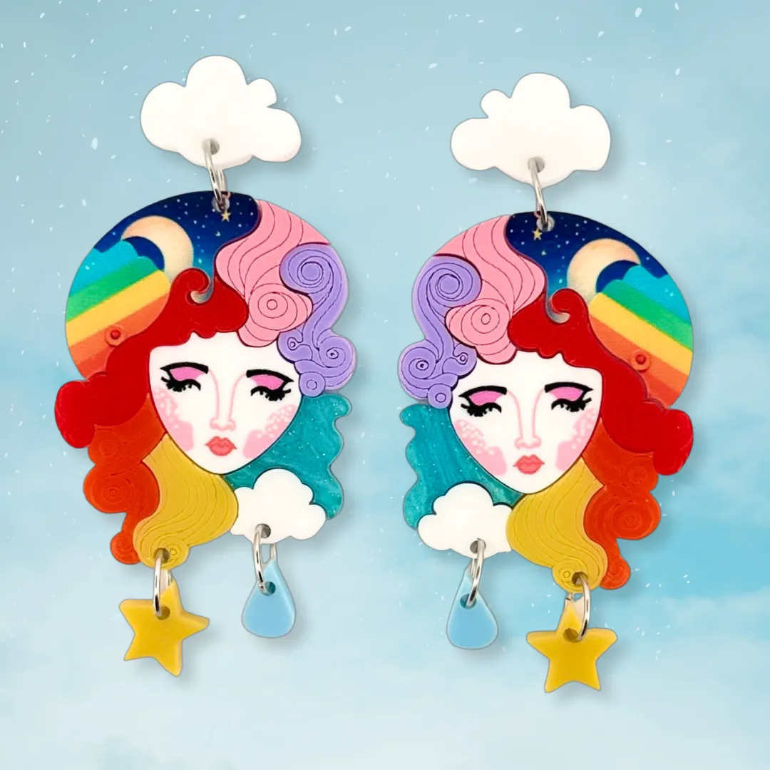 Moon Rainbow  🌝 🌈 - earrings - Set of 2