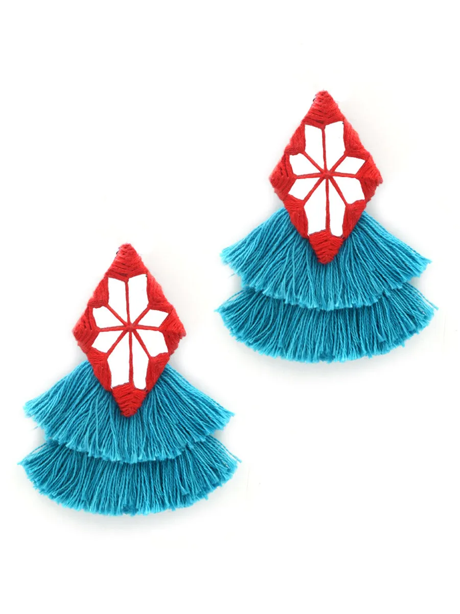 Naaz Hand-Embroidered Tassel Earrings