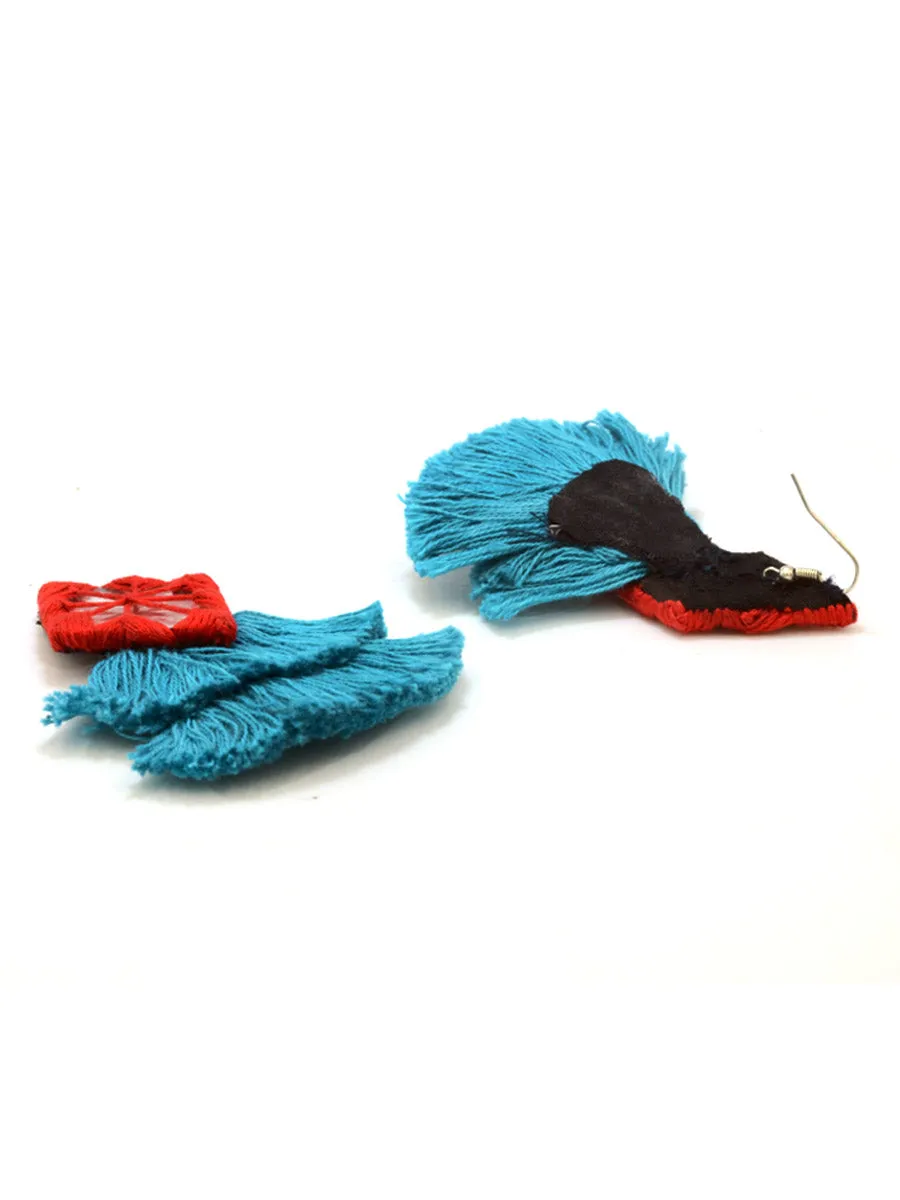 Naaz Hand-Embroidered Tassel Earrings