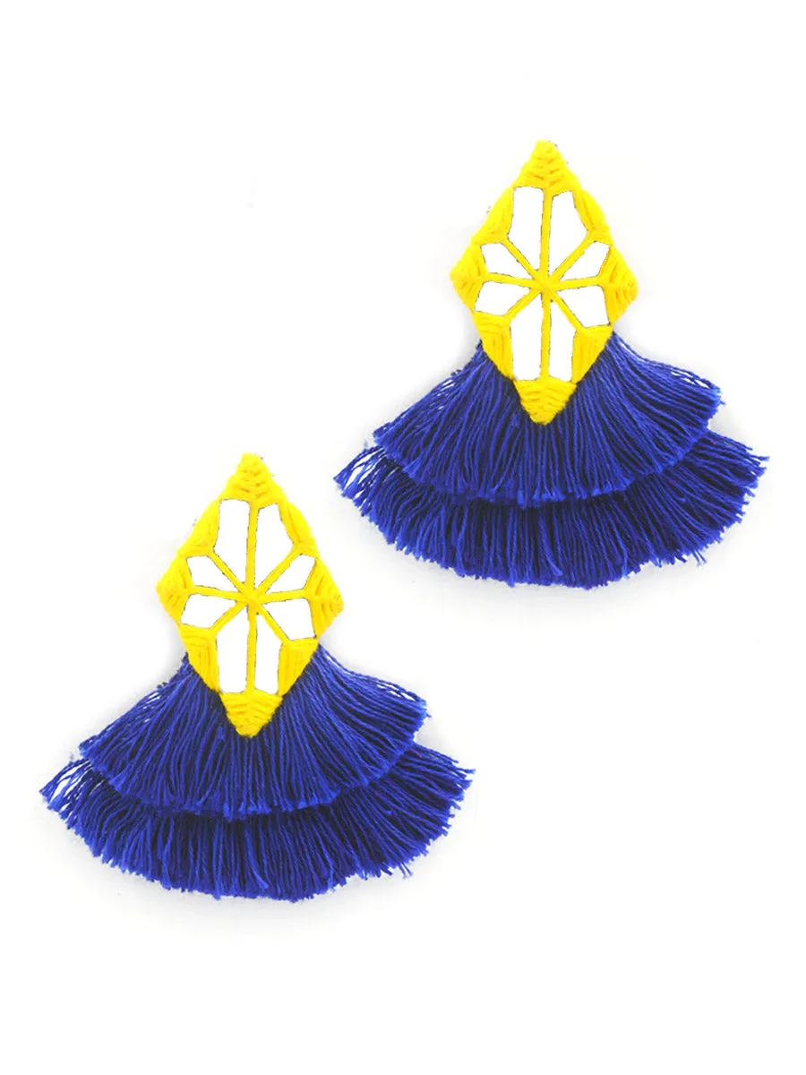 Naaz Hand-Embroidered Tassel Earrings