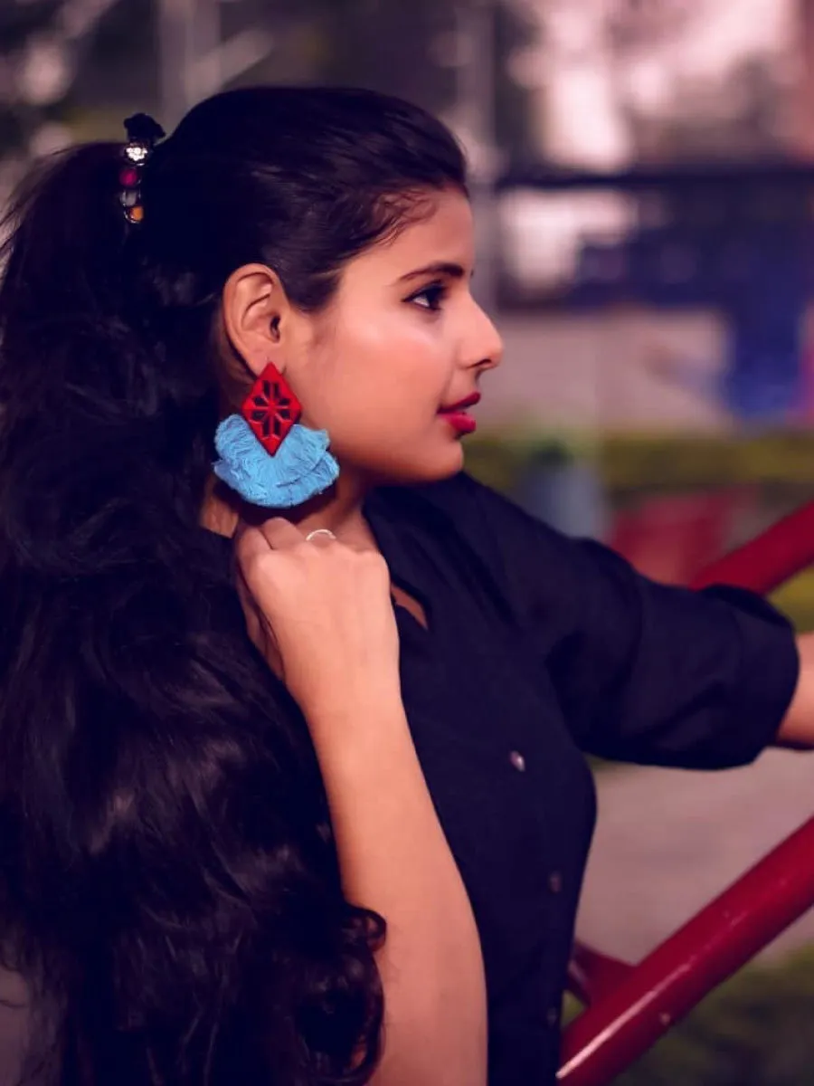 Naaz Hand-Embroidered Tassel Earrings
