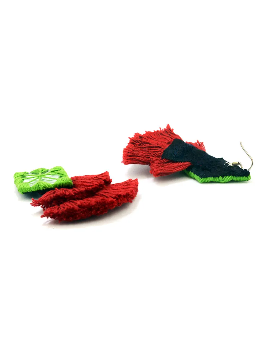Naaz Hand-Embroidered Tassel Earrings