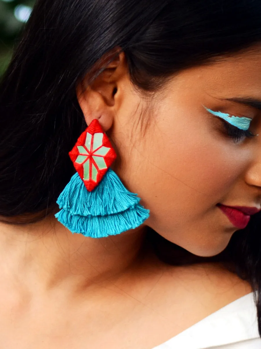 Naaz Hand-Embroidered Tassel Earrings