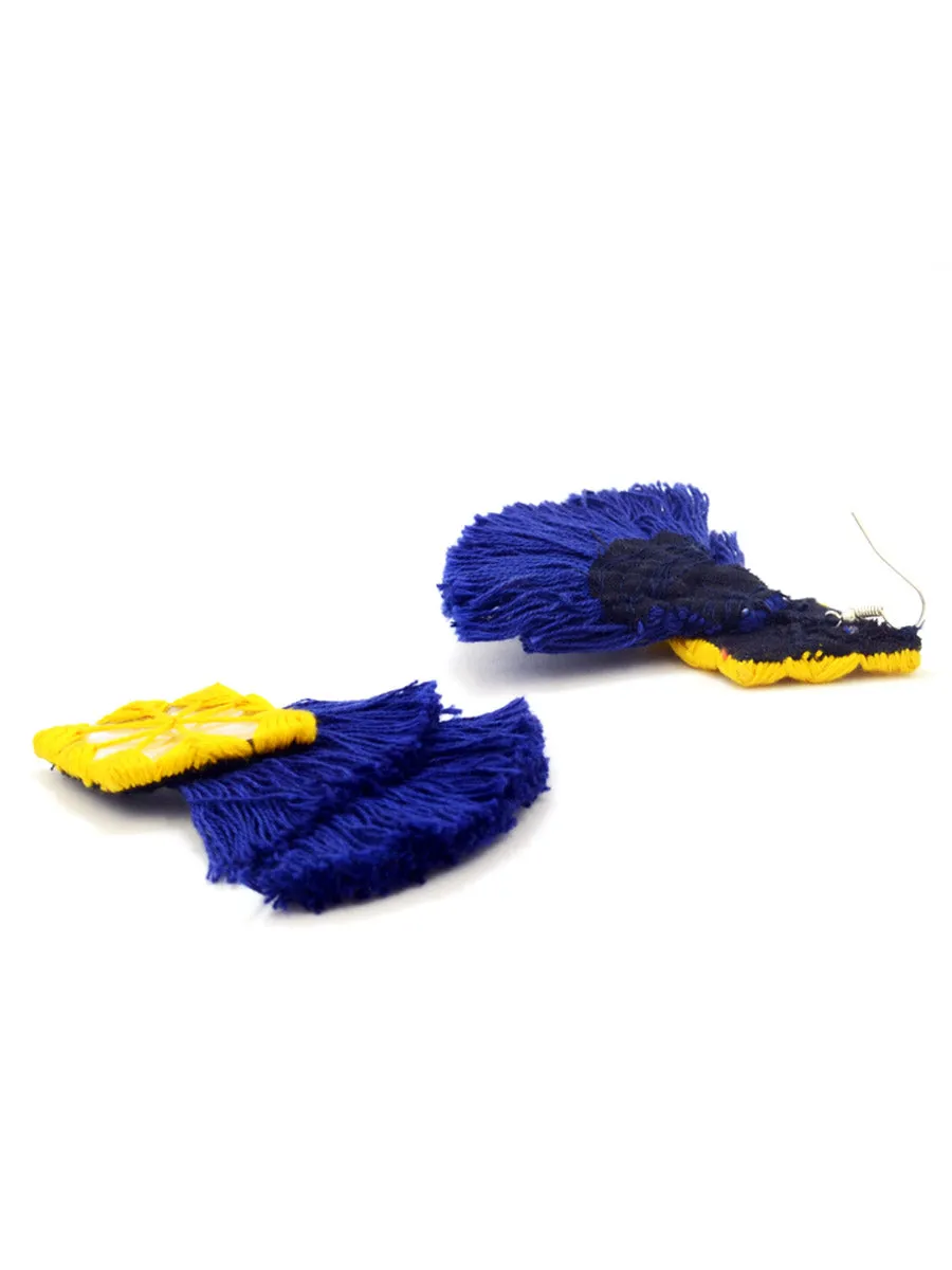 Naaz Hand-Embroidered Tassel Earrings