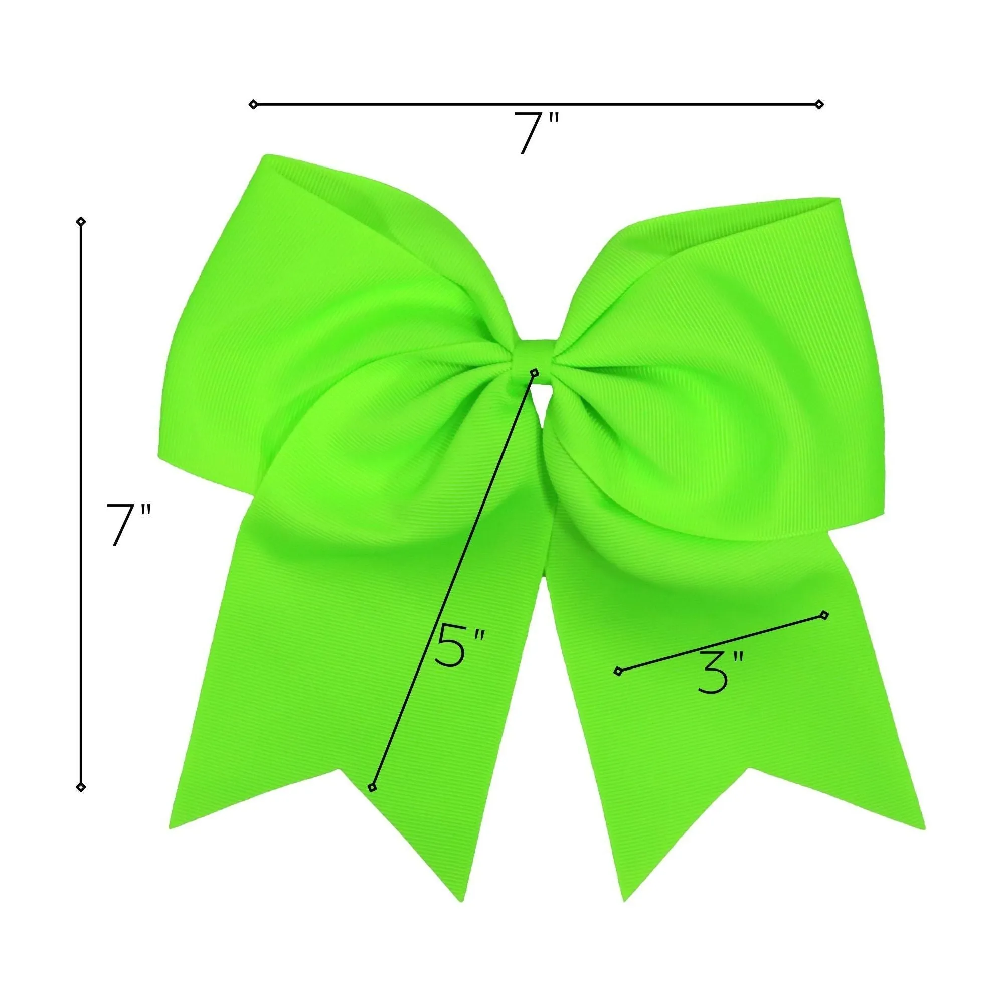 Neon Green Cheer Bows - 10 Pack