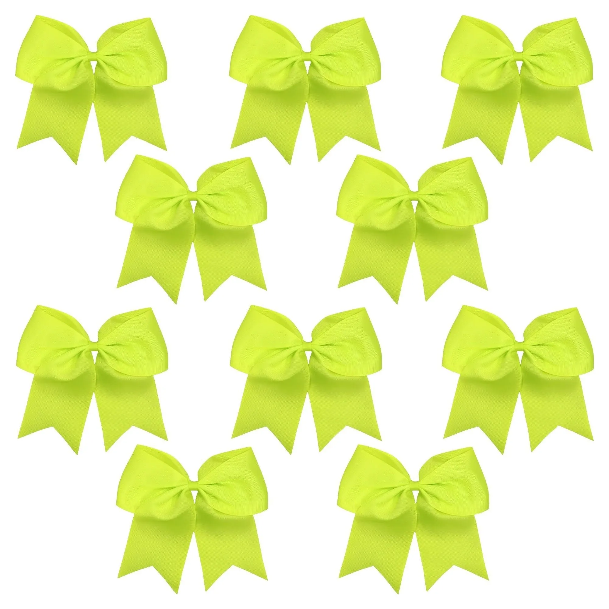Neon Yellow Cheer Bows - 10 Pack