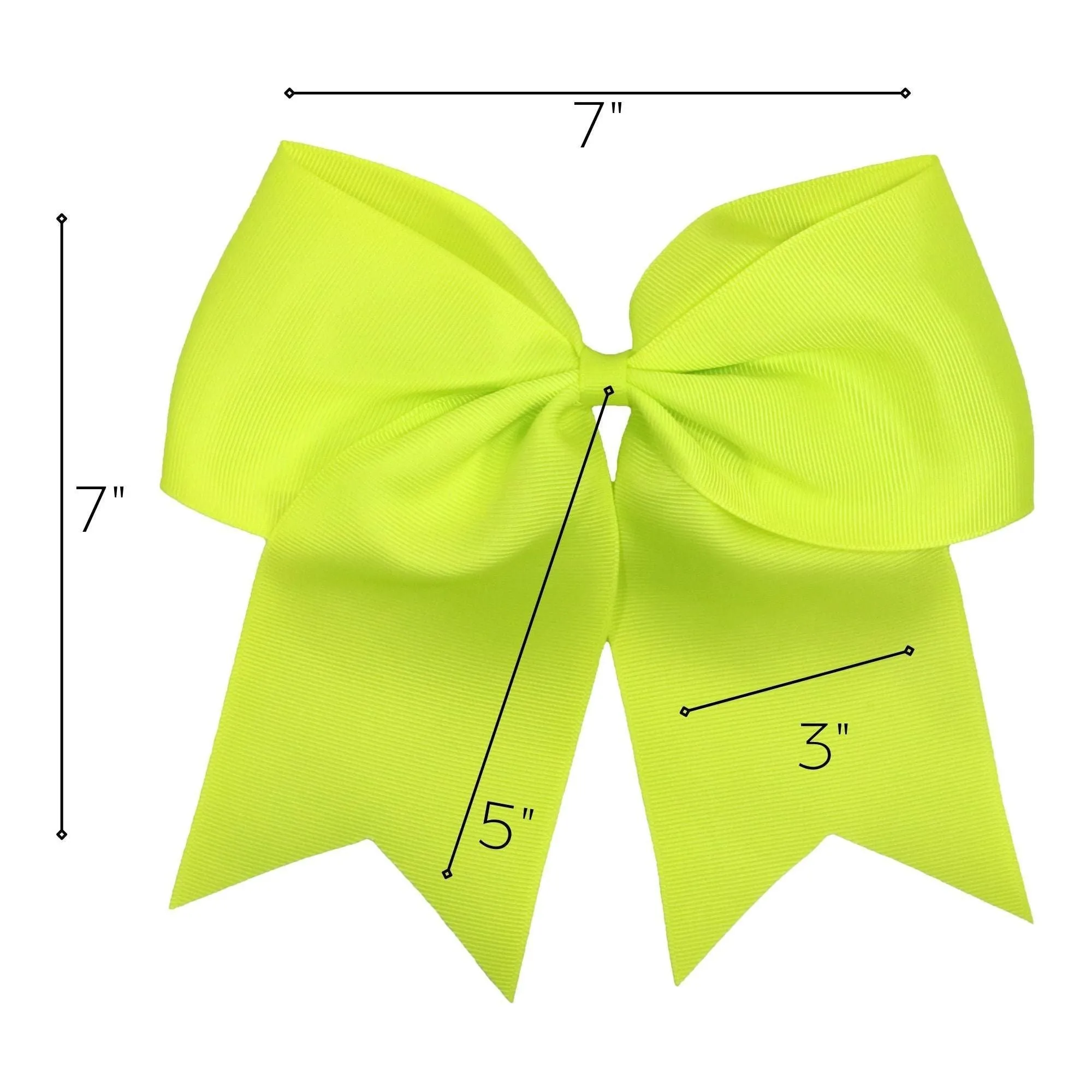 Neon Yellow Cheer Bows - 10 Pack