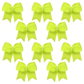 Neon Yellow Cheer Bows - 10 Pack