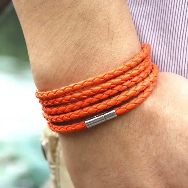 New Fashion 5 layer Leather Bracelets & charm Bangle Handmade Round Rope Turn Buckle Bracelet For Women Men Low Price Wholesale