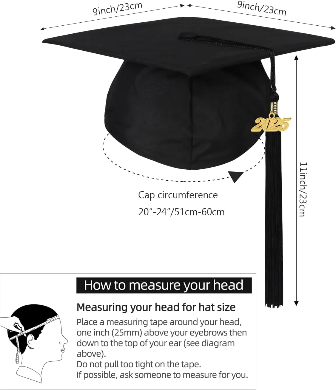 Newrara Graduation Unisex Matte Adult Graduation Cap with Tassel
