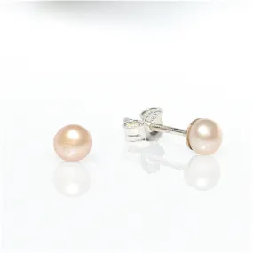 Pink Pearl Studs 4 mm