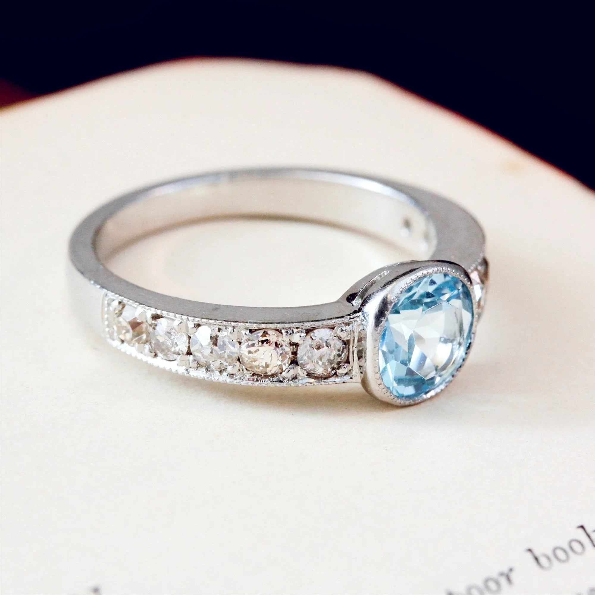 Radiant Glitter!! Handmade Topaz & Diamond Ring