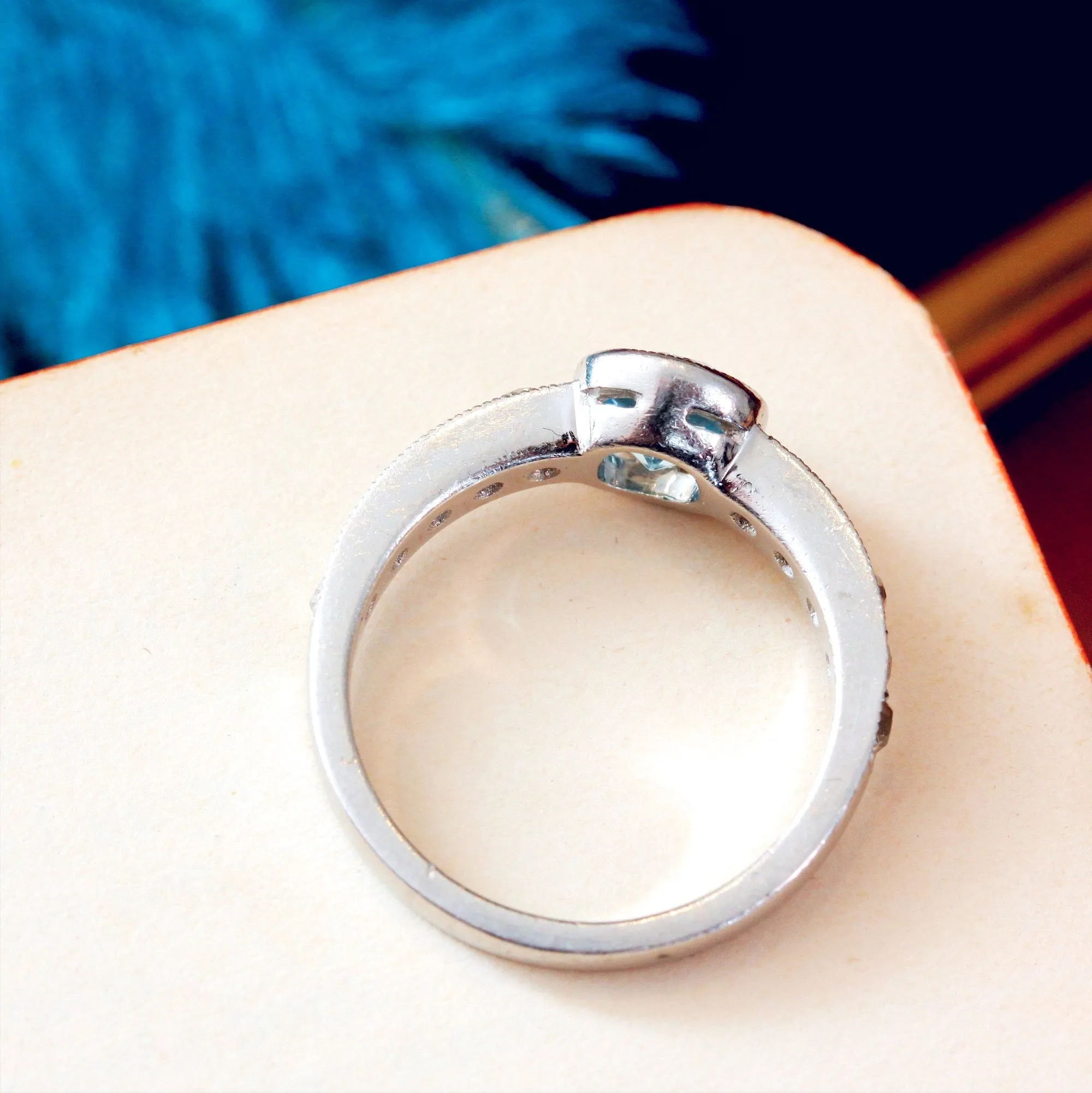 Radiant Glitter!! Handmade Topaz & Diamond Ring