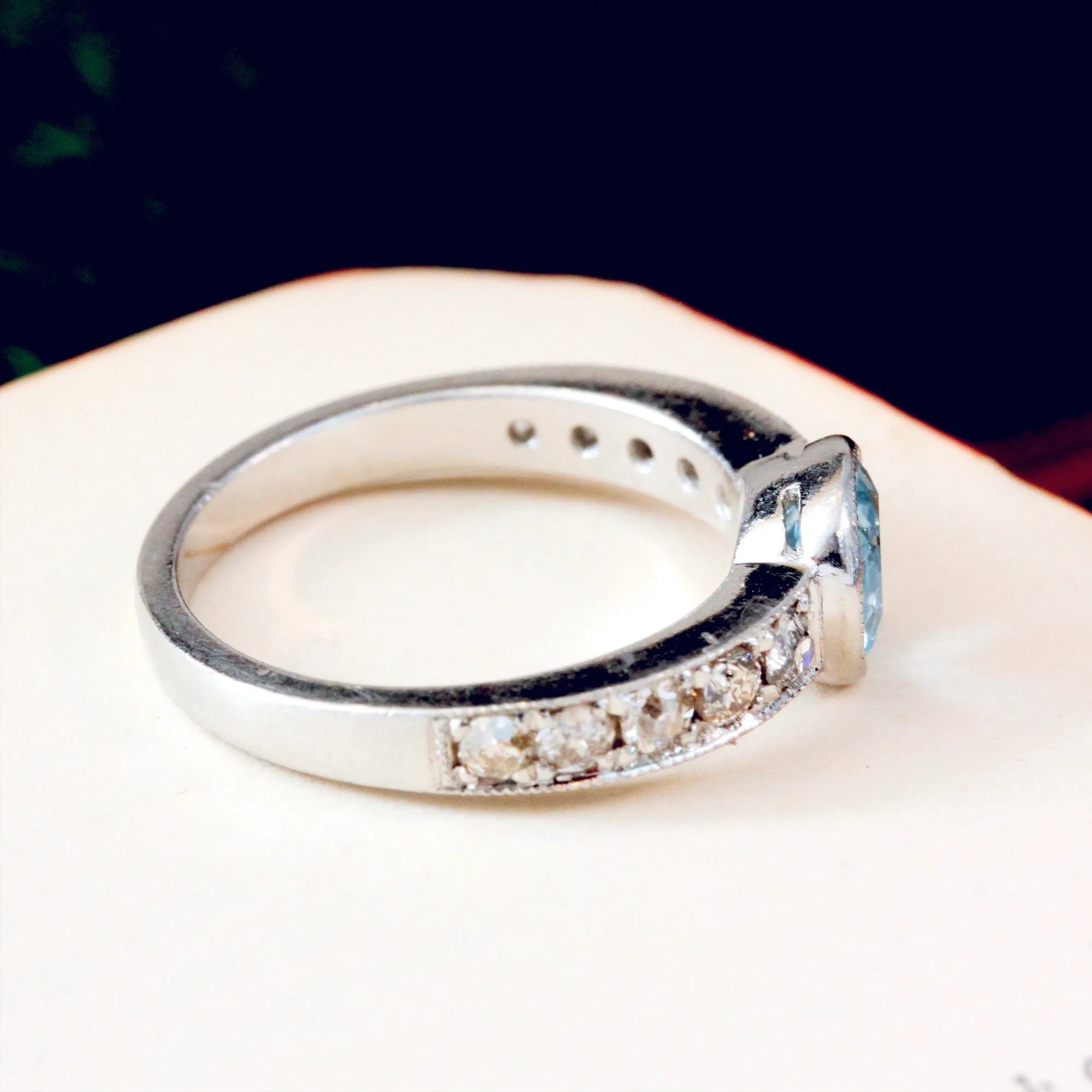 Radiant Glitter!! Handmade Topaz & Diamond Ring