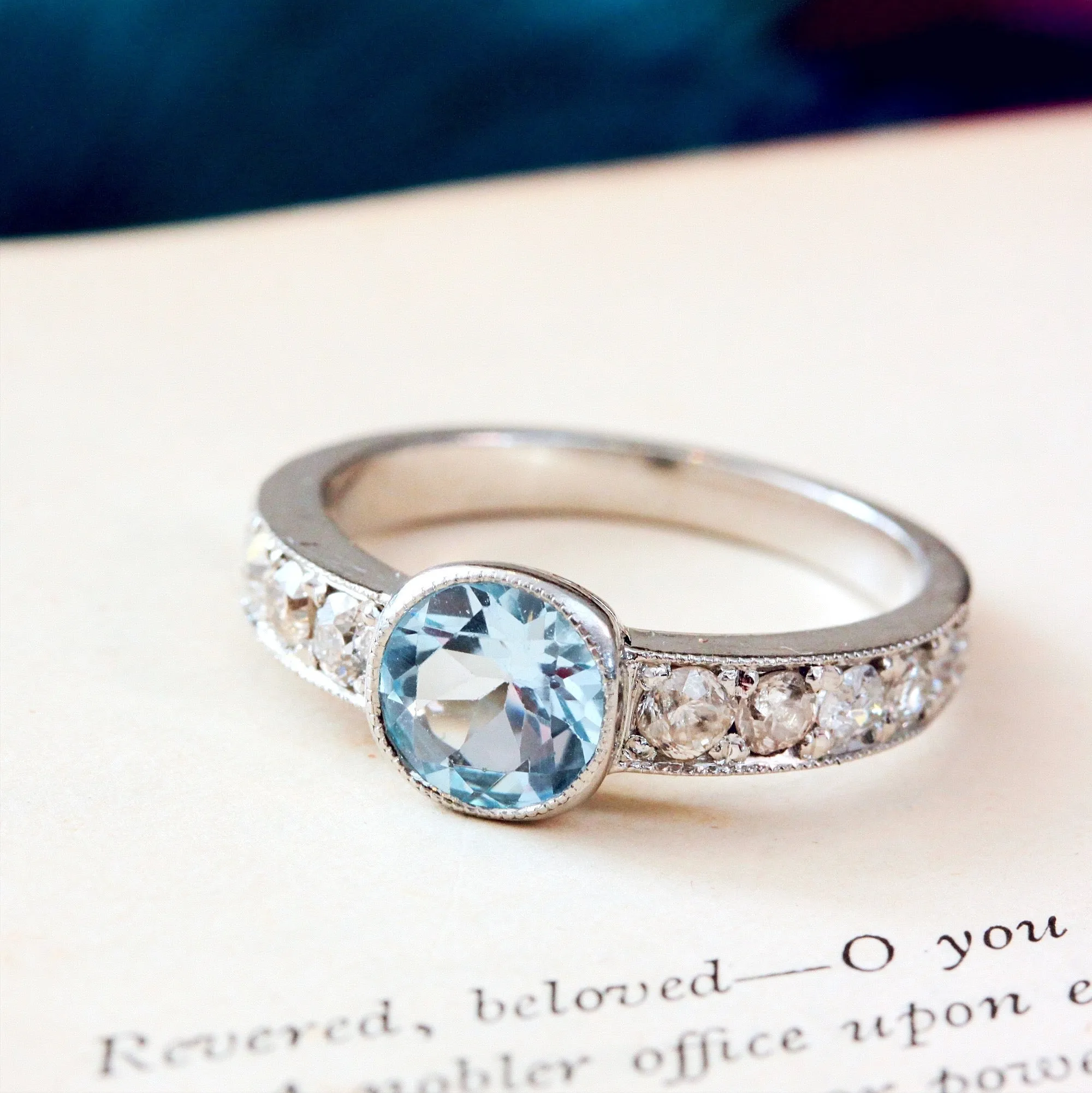 Radiant Glitter!! Handmade Topaz & Diamond Ring