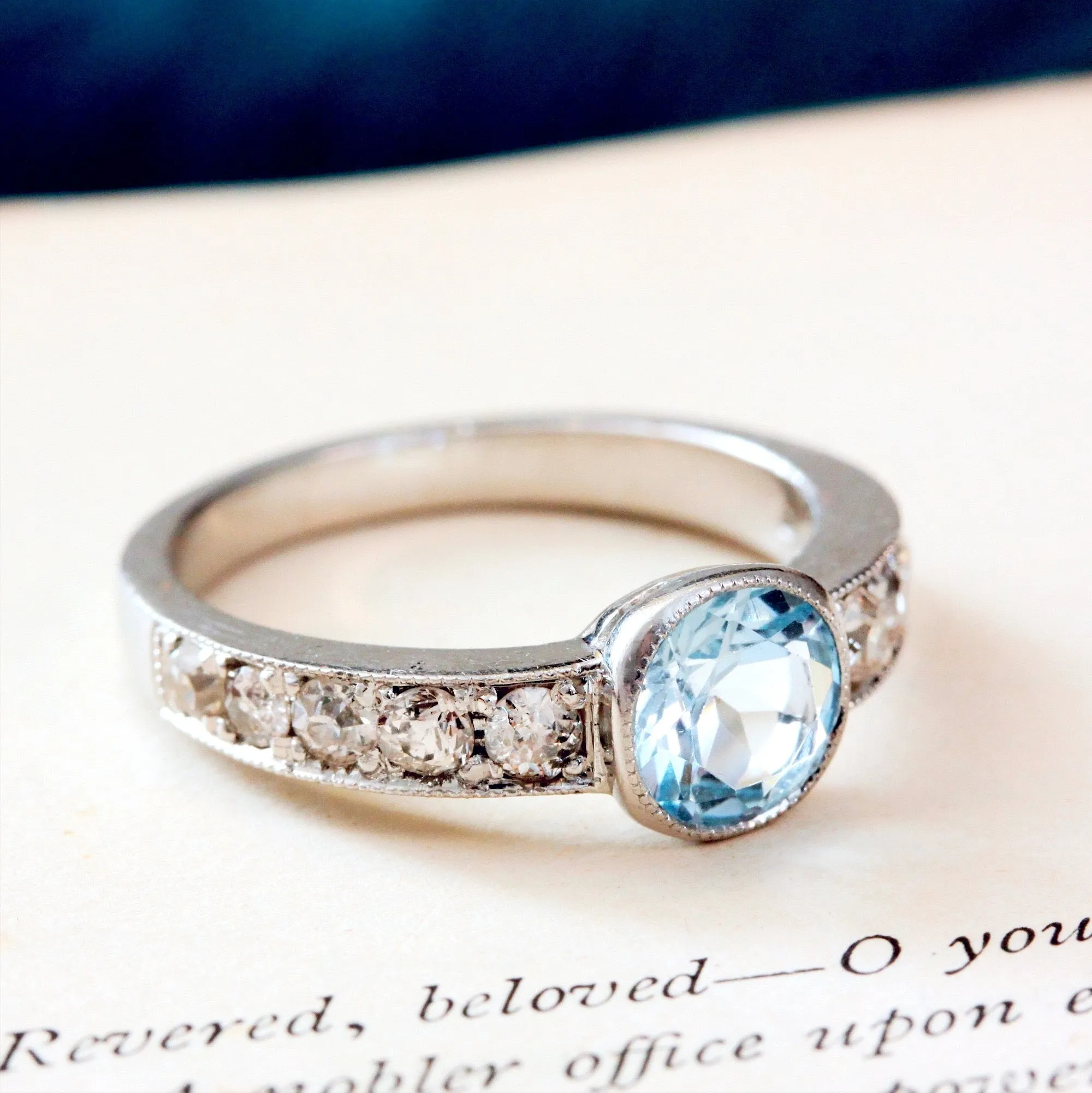 Radiant Glitter!! Handmade Topaz & Diamond Ring