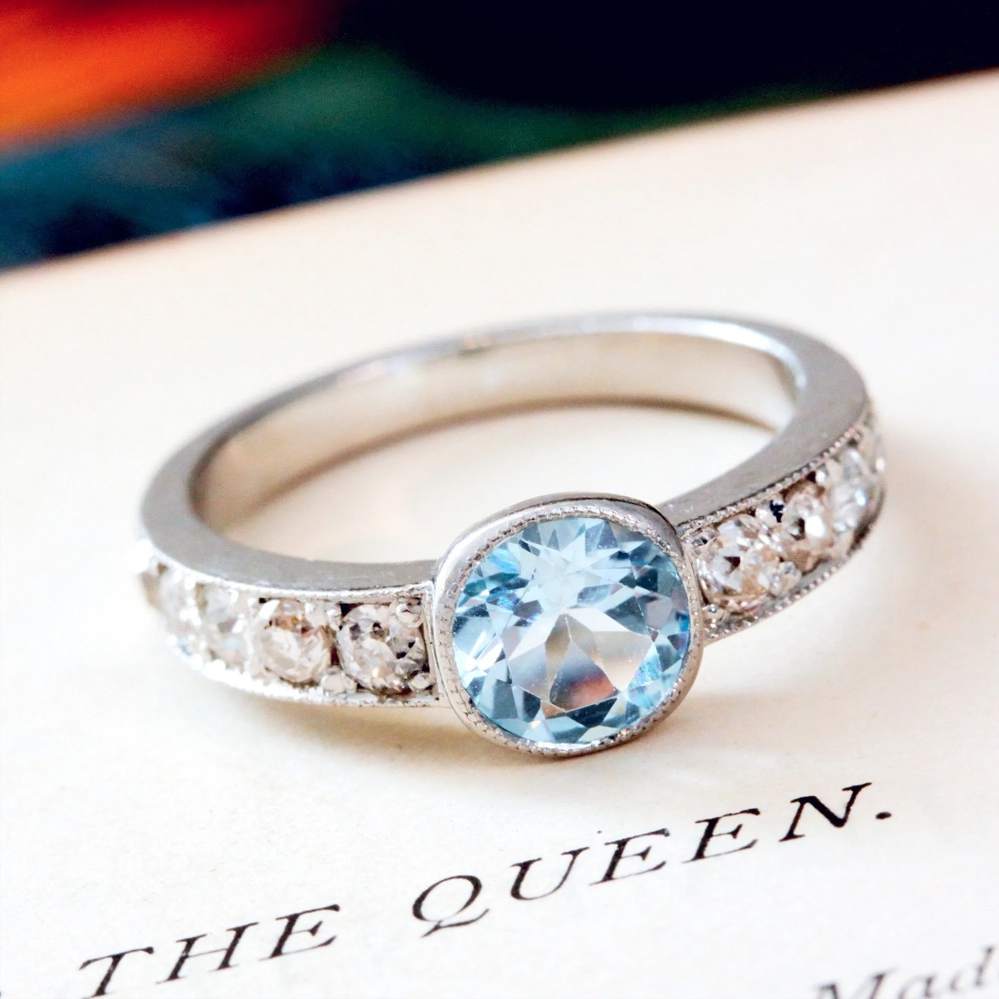 Radiant Glitter!! Handmade Topaz & Diamond Ring