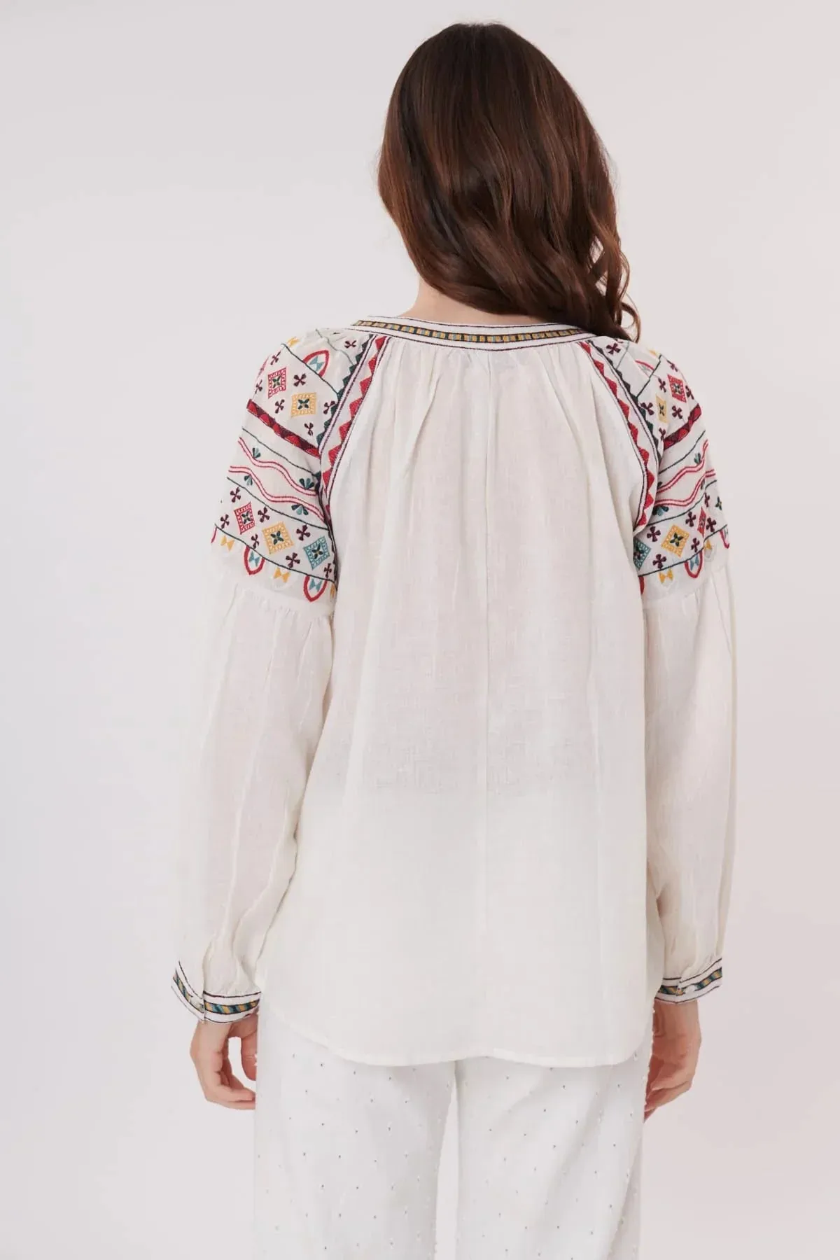 Reykjavik Embroidered Top -indigo
