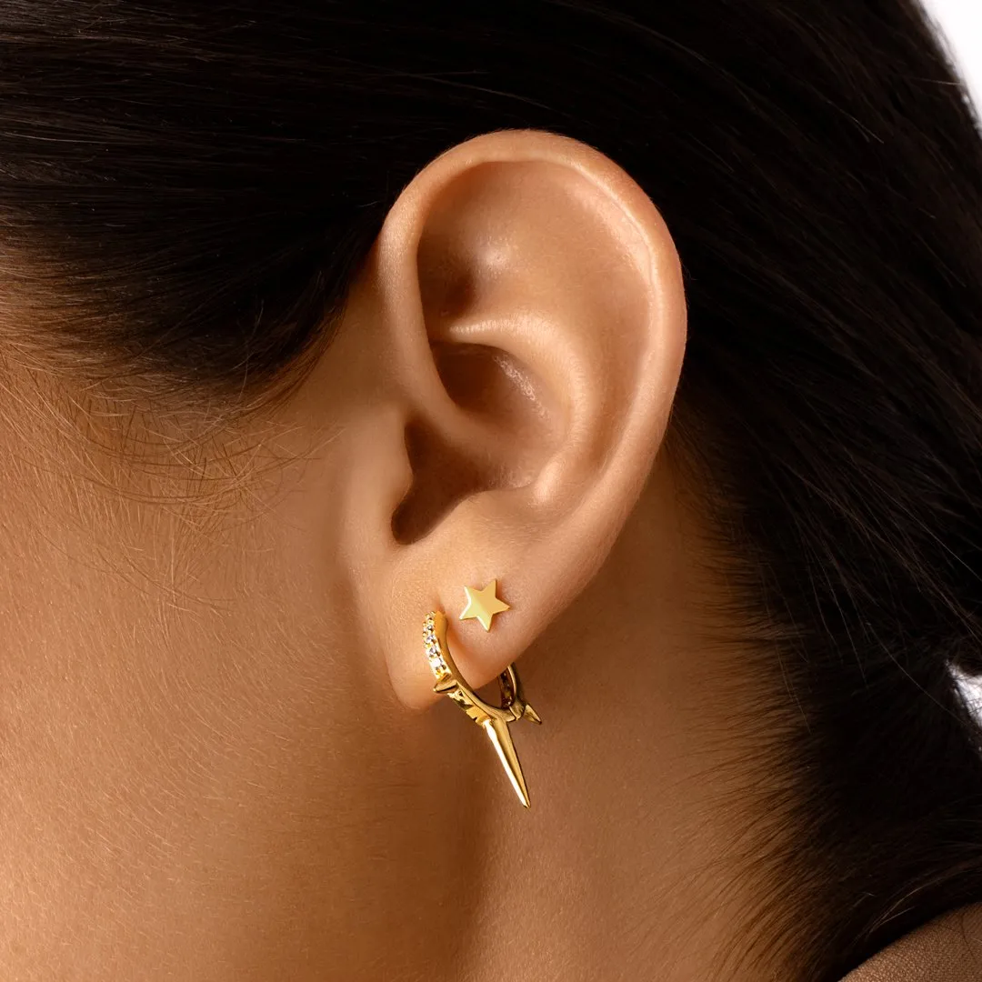 Rolling Spark M Gold Earrings