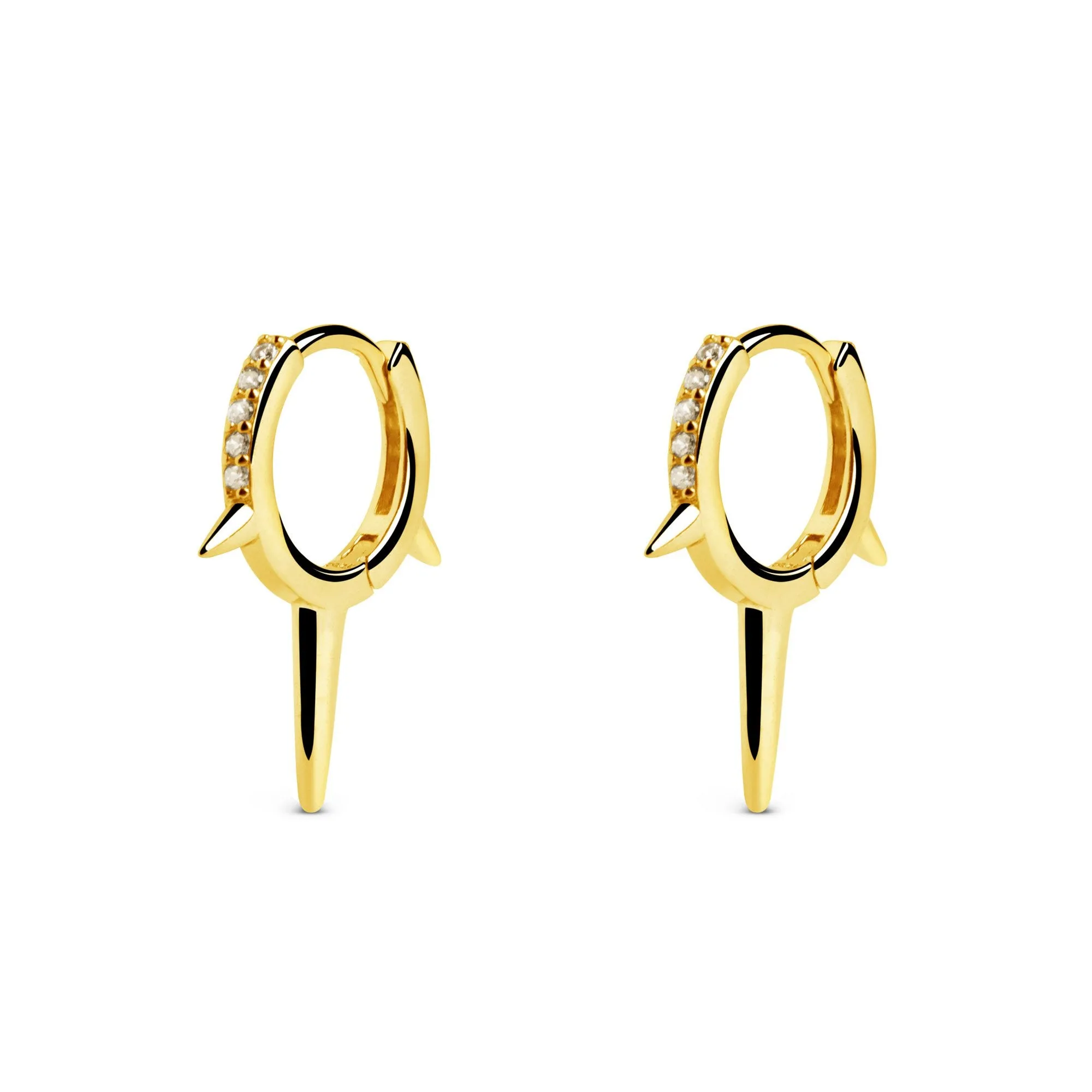 Rolling Spark M Gold Earrings
