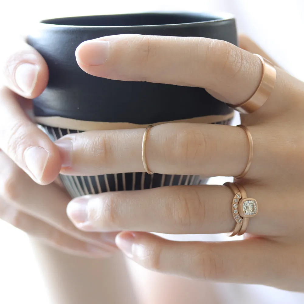 Rustic Textured Round Stacking Ring •