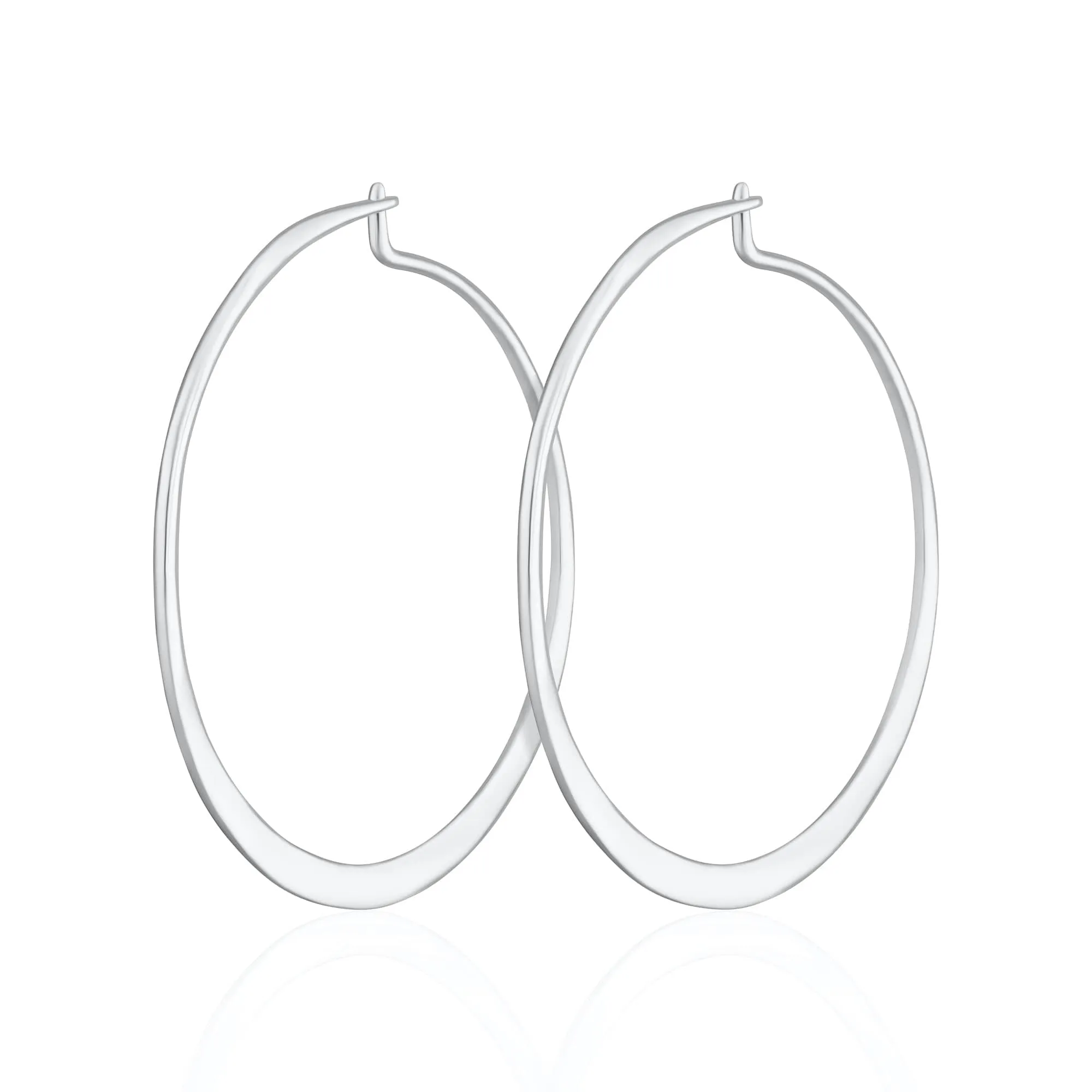 Silver Flat Hoop Earrings