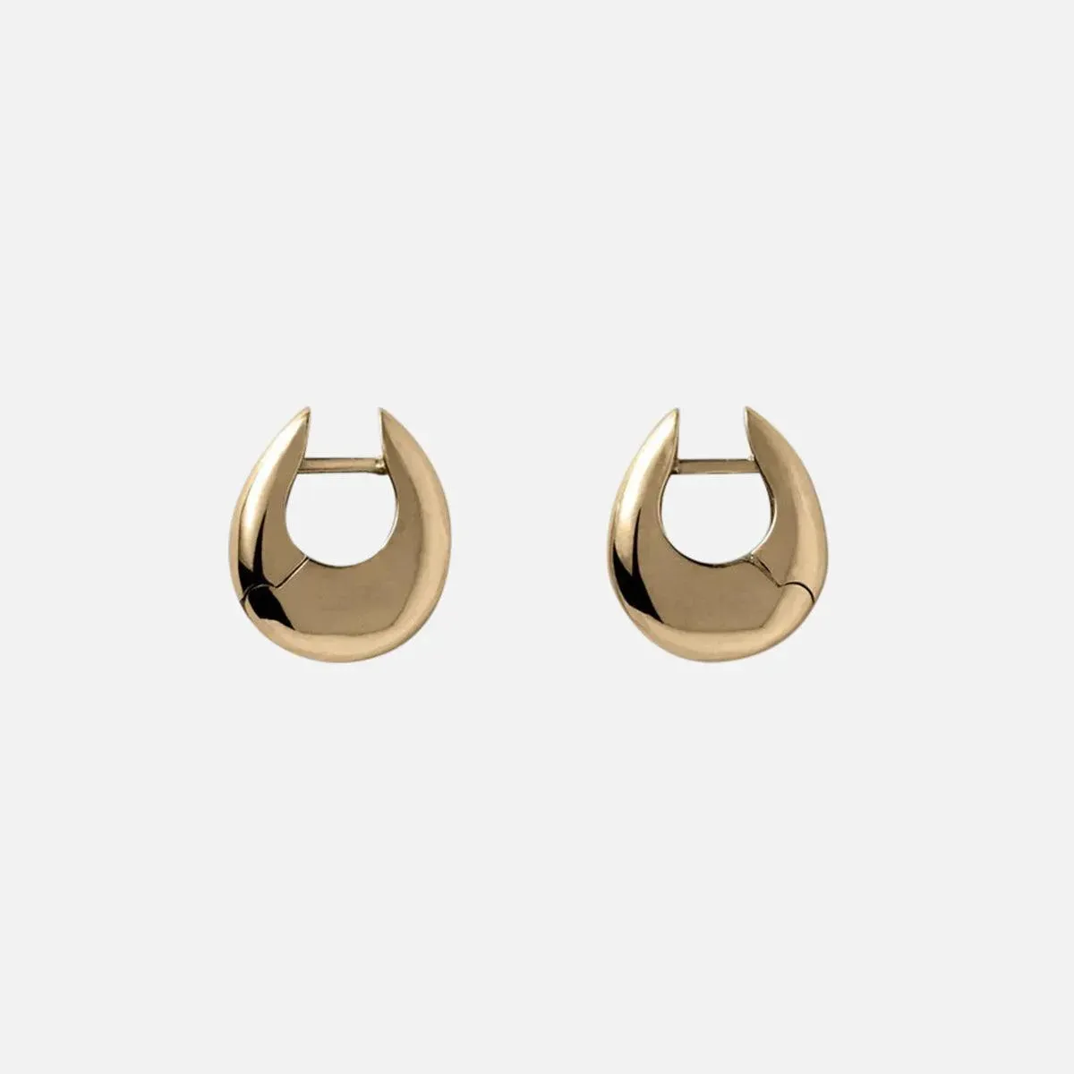 Sloping Hinge Hoop Earrings, Gold Plated, Small