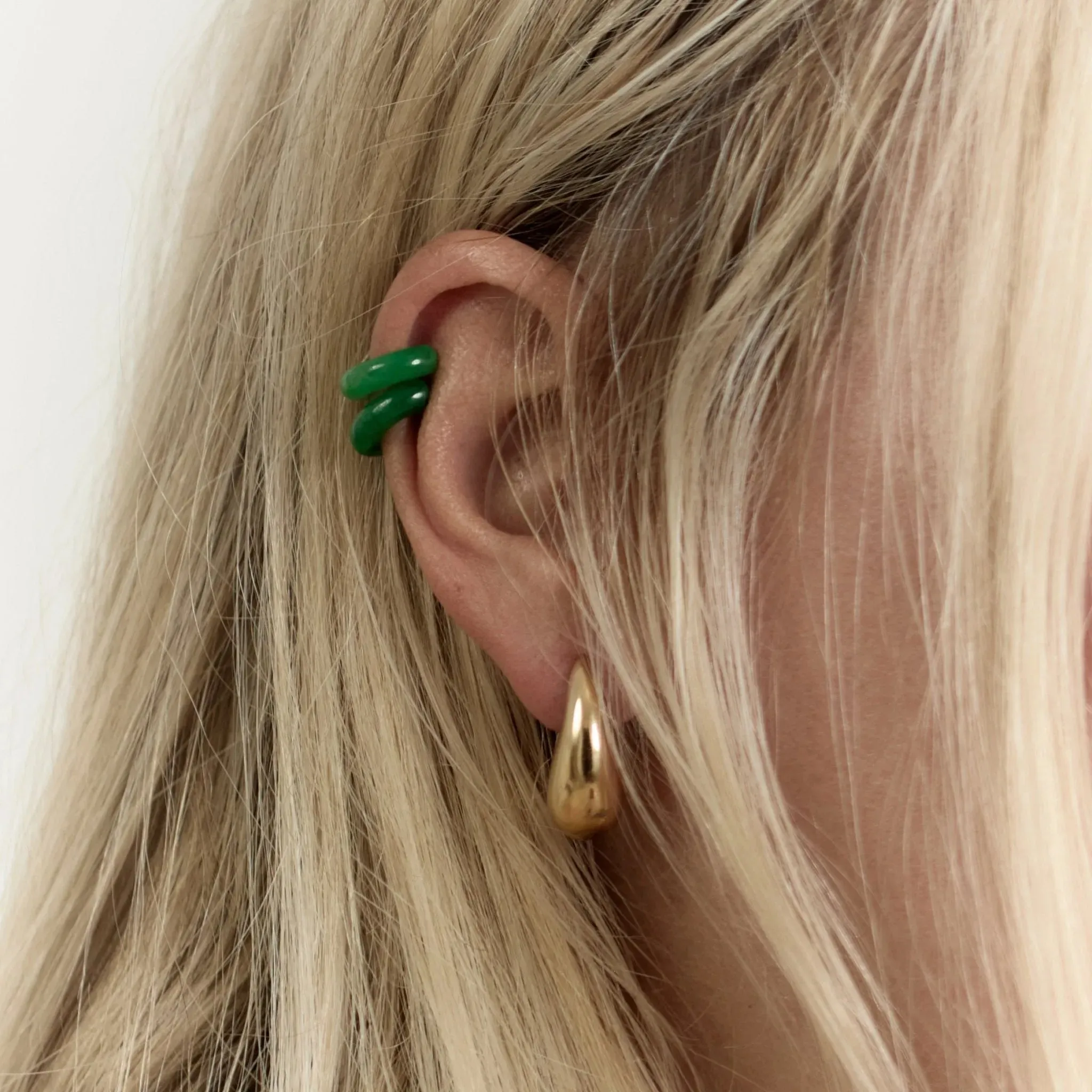 Sloping Hinge Hoop Earrings, Gold Plated, Small